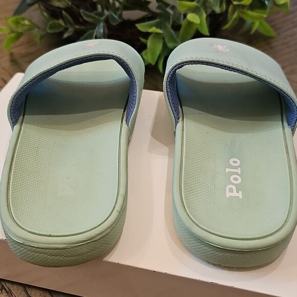 Polo Ralph Lauren Mint Green Slides Size 11 - Picture 4 of 8